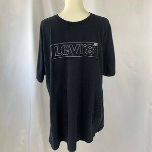 Levis Strauss & Co. Levi’s Logo Black Short Sleeve Cotton Shirt Size Large